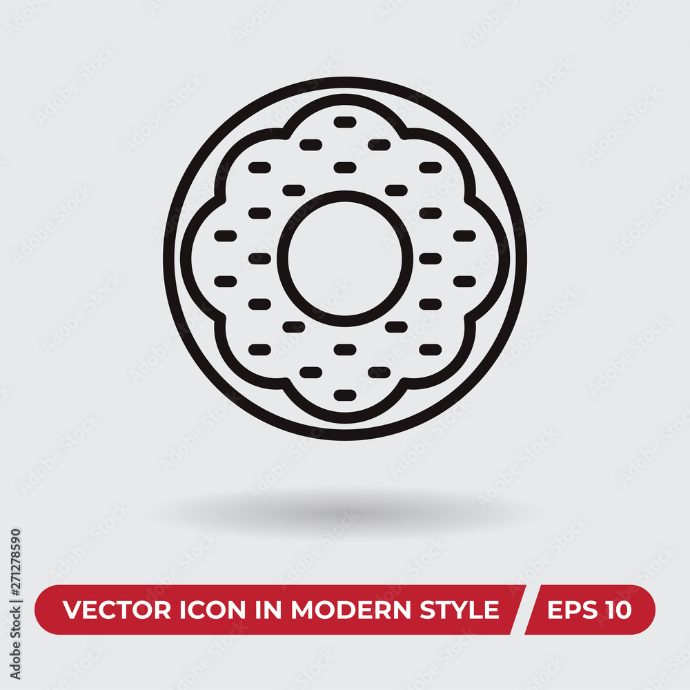 Donut vector icon in modern style for web site and mobile app