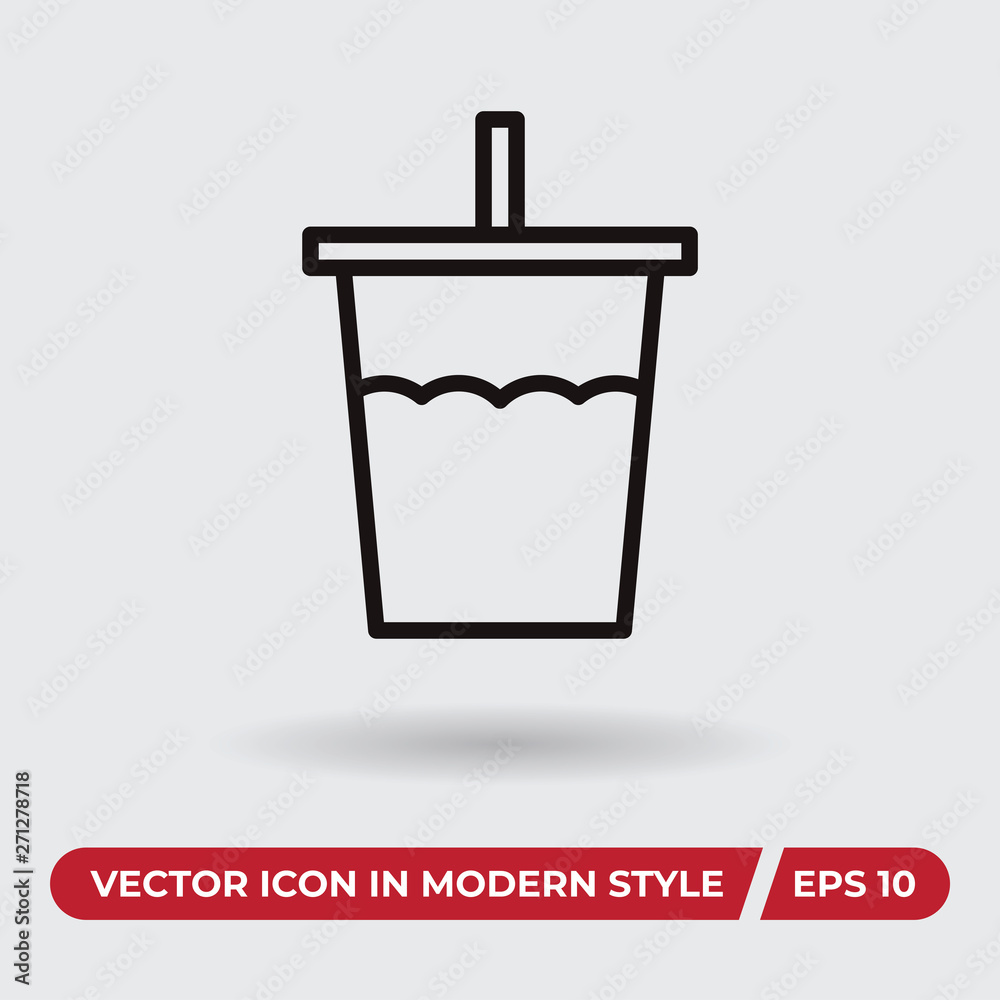 Drink vector icon in modern style for web site and mobile app