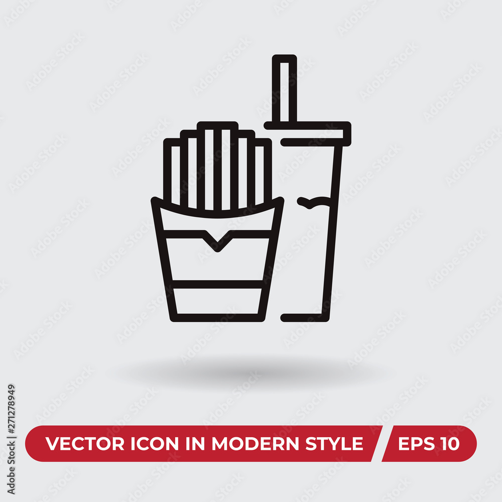 Fastfood vector icon in modern style for web site and mobile app Fastfood vector icon in modern style for web site and mobile app