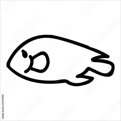 Cute blue tang monochrome line art  cartoon vector illustration motif set. Hand drawn isolated surgeon fish elements clipart for aquatic life blog, ocean graphic, underwater web buttons.