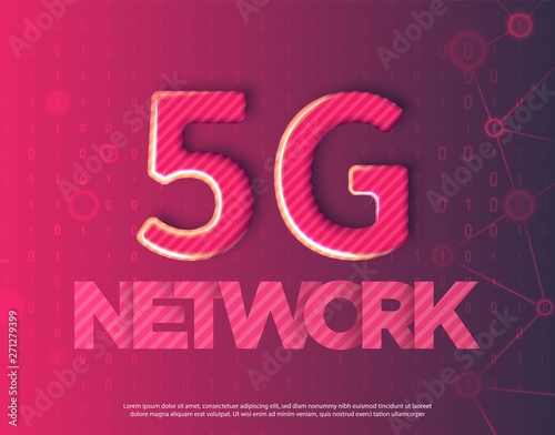 Innovative 5th Generation network technology vector illustration.