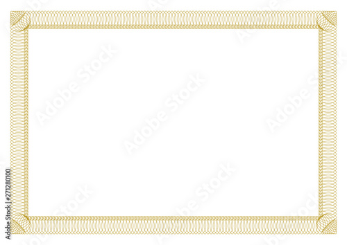 golden frame isolated on white background