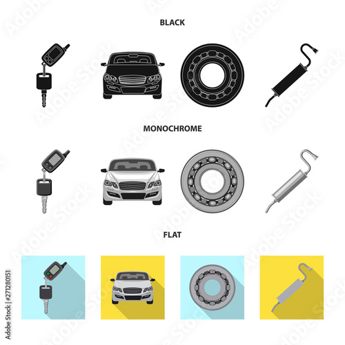Isolated object of auto and part sign. Set of auto and car stock vector illustration.