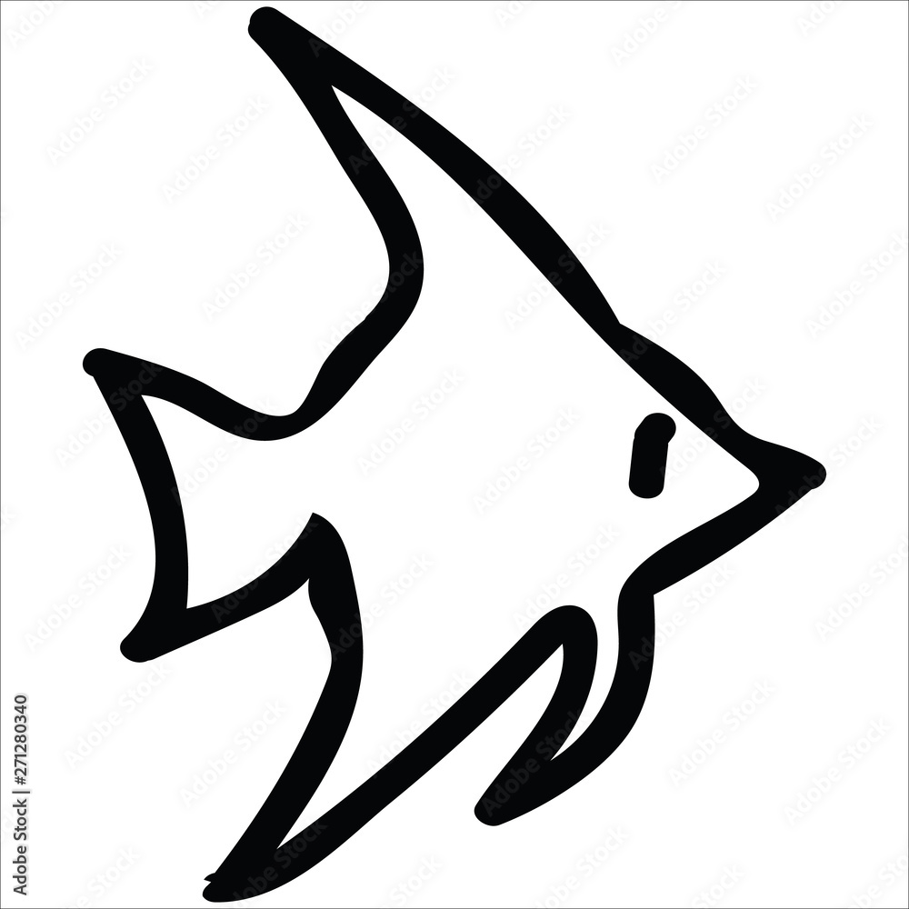 Angelfish Clipart Black And White