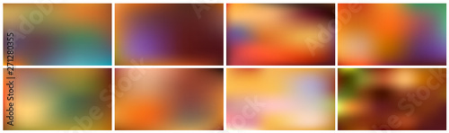 Abstract gradient backgrounds with light. Nature backdrop for computer games and ui. Horizontal vector illustrations.