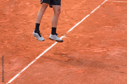 Feet of tennis player