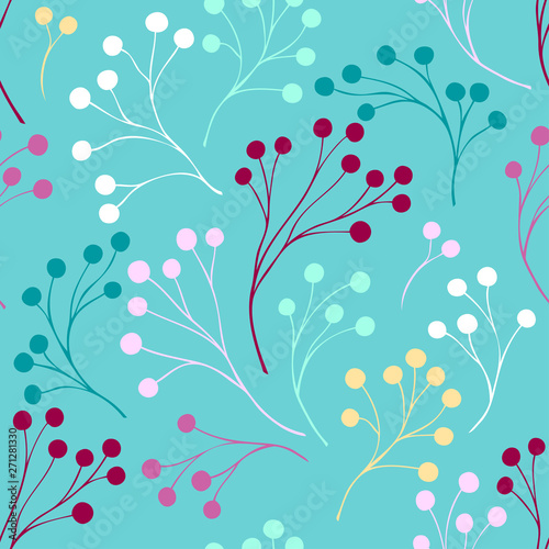Seamless pattern with abstract branches colorful tones on blue  for decoration different things