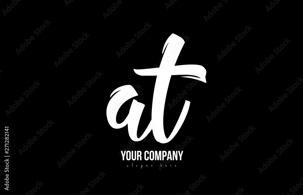 joined at a t alphabet letter logo icon design black and white joined at a t alphabet letter logo icon design black and white