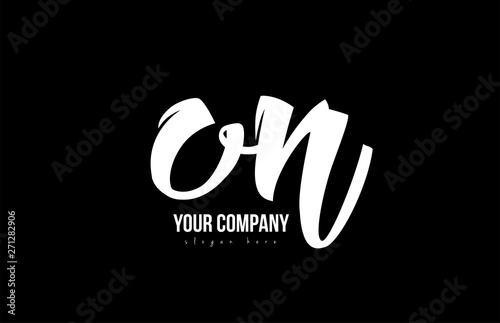joined on o n alphabet letter logo icon design black and white