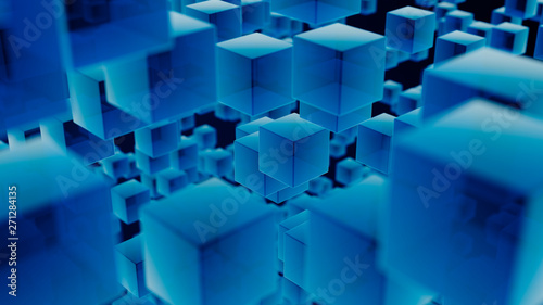 Blue Translucent Cubes Background