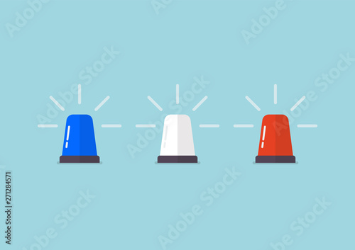 Three color police flasher siren
