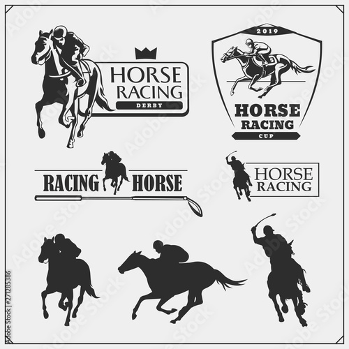 Fotografia, Obraz Horse racing and polo club emblems, labels, badges and design elements