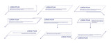 Callouts. Title text labels technology callout marketing titles boxes lower third bars business categories layout vector isolated set. Illustration of callout title for web presentation, layout box