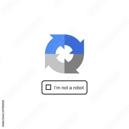 ReCaptcha icon vector on white background. access captcha like i'm not a robot.