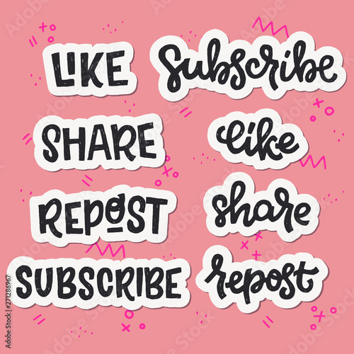 Subscribe  Like  Share  Repost hand lettered words