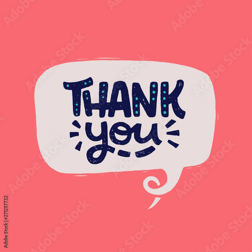 Thank You hand lettering phrase