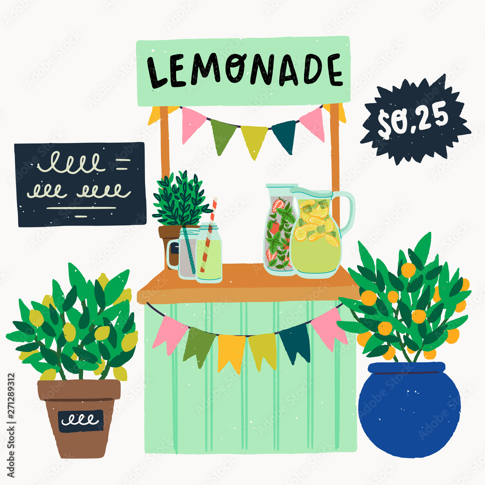 Lemonade stand clip art Stock Vector | Adobe Stock