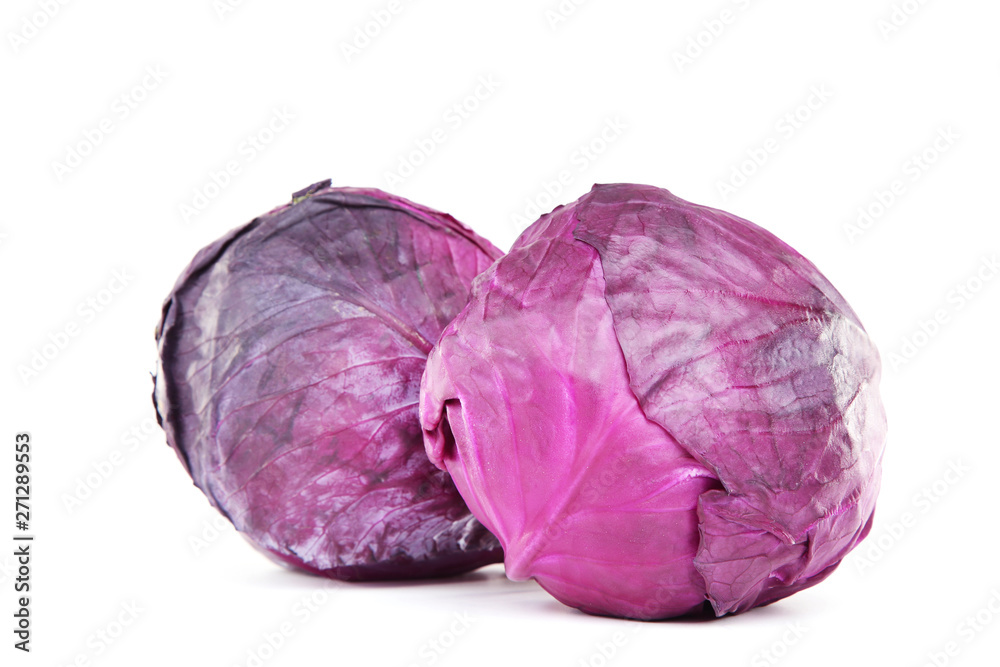 Fresh red cabbages isolated on white background Fresh red cabbages isolated on white background