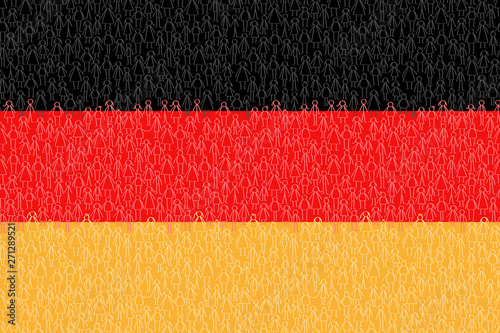 Deutschland Flagge mit Bevölkerung, Strichmännchen
