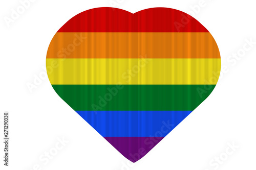 Corazón con la bandera del arcoiris del colectivo LGTB.
