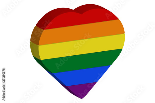 Corazón con la bandera del arcoiris del colectivo LGTB.