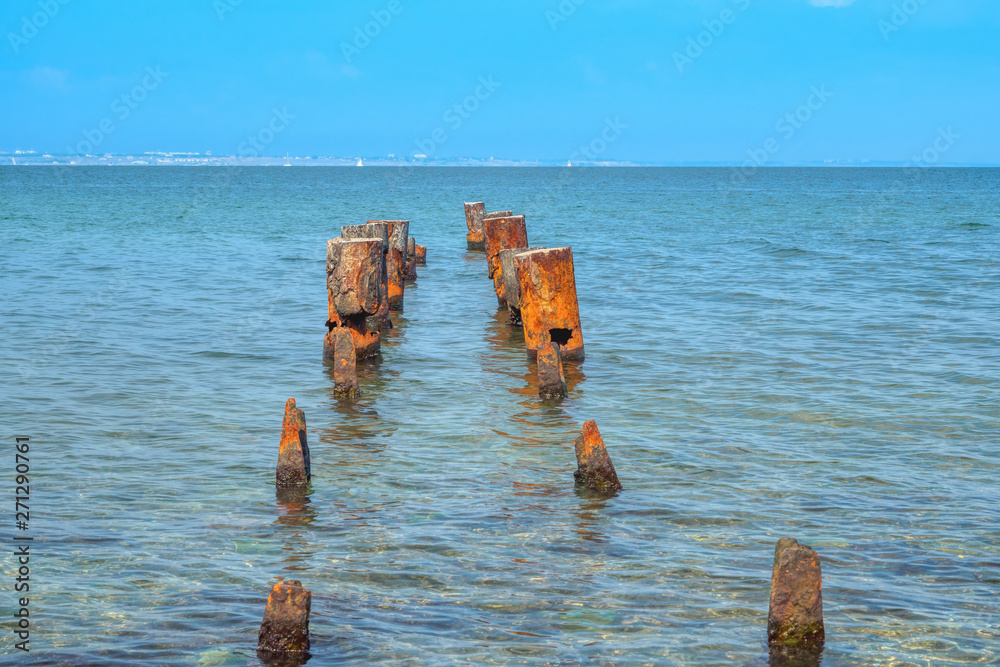 Views from Pillars in Black sea, Odessa, Ukraine