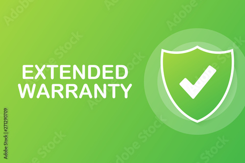Extended warranty label or sticker. Badge, icon, stamp. Vector stock illustration.