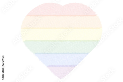 Corazón con la bandera del arcoiris del colectivo LGTB.