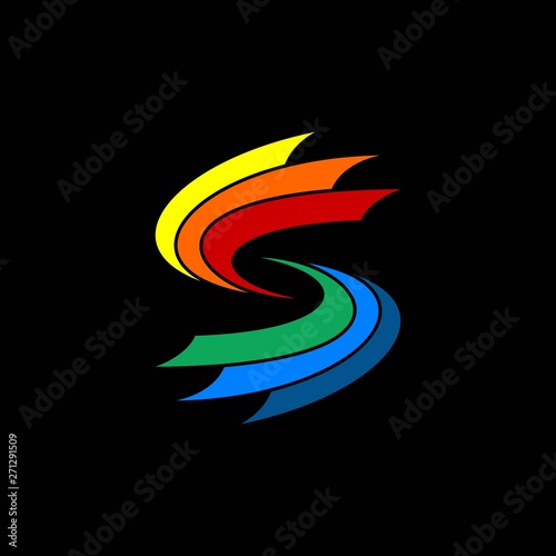 simple creative typography S vector logo