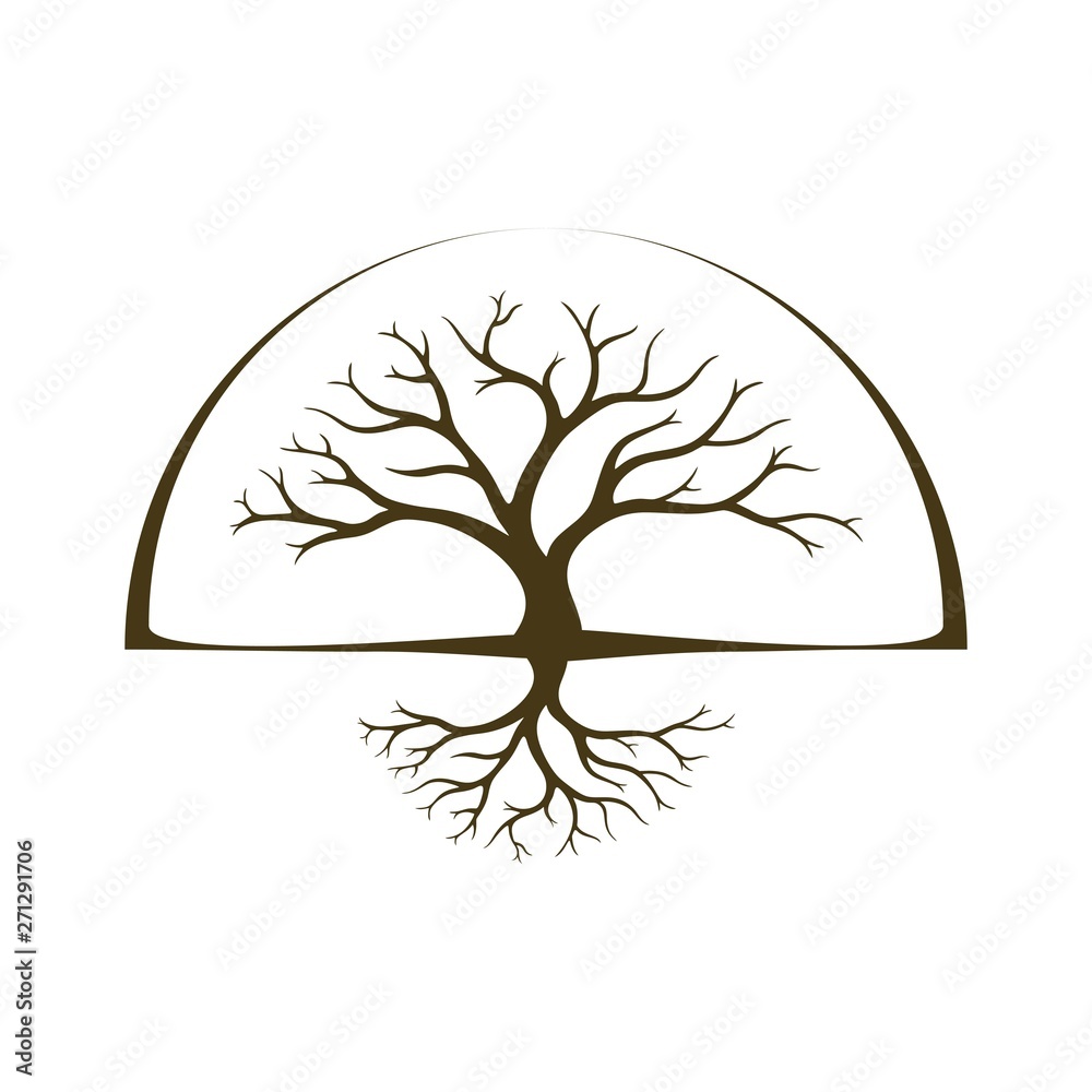 simple oak tree vector logo