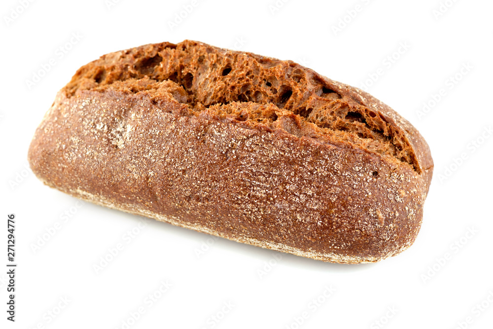 Black bread on white background