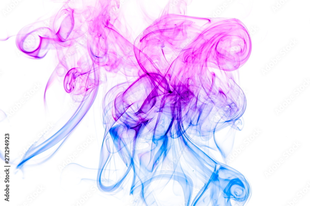 Fototapeta premium Kolorowy dym na białym tle