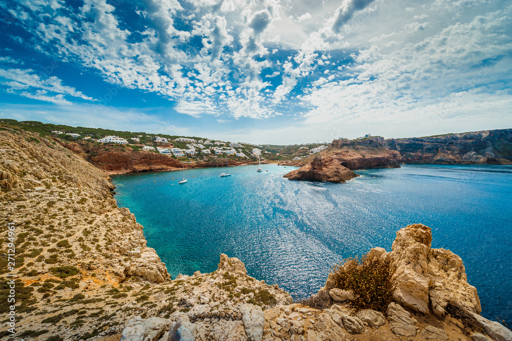 Cala Morell Creek in Minorca, Spain.