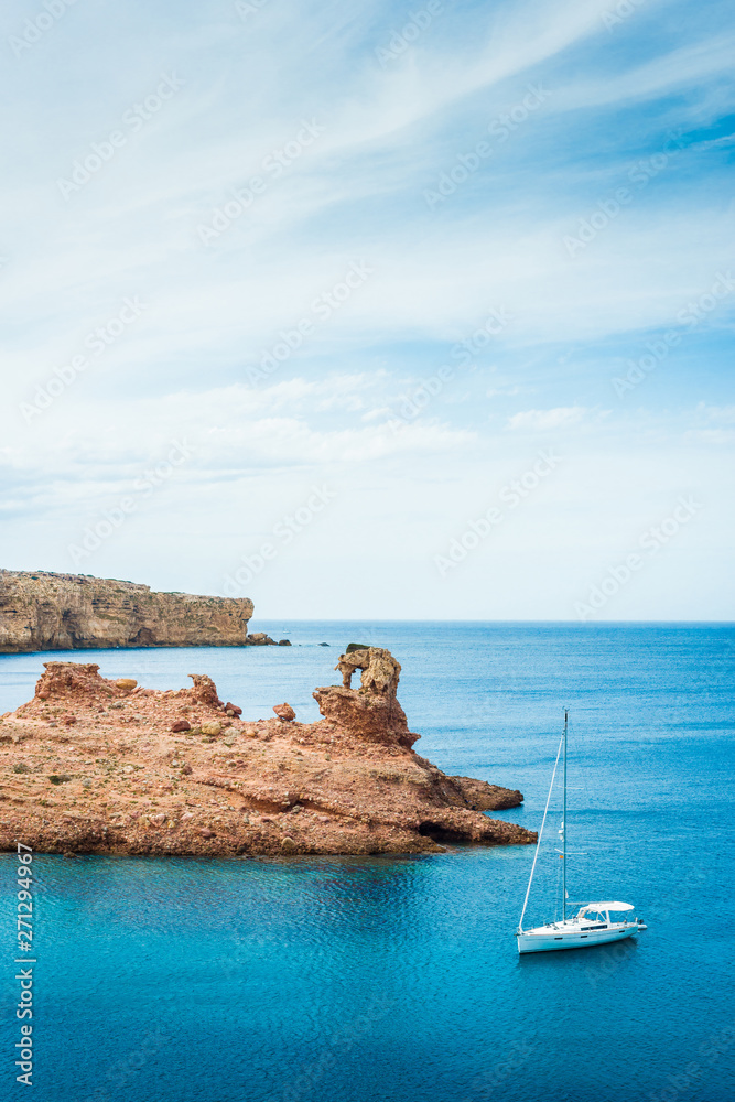 Fototapeta premium Cala Morell Creek in Minorca, Spain.