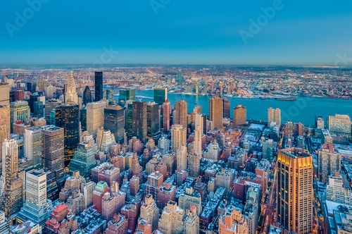 Dusk in Midtown  New York  United States.