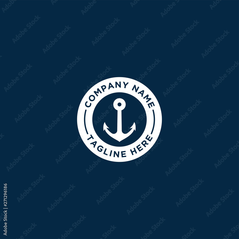 marine retro emblems logo with anchor, anchor logo - vector marine retro emblems logo with anchor, anchor logo - vector