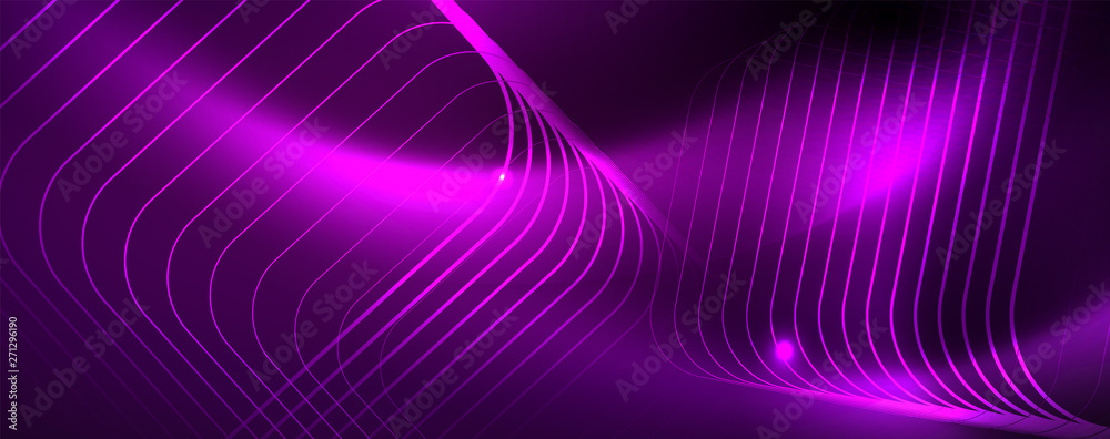 Shiny glowing design background, neon style lines, technology concept, vector