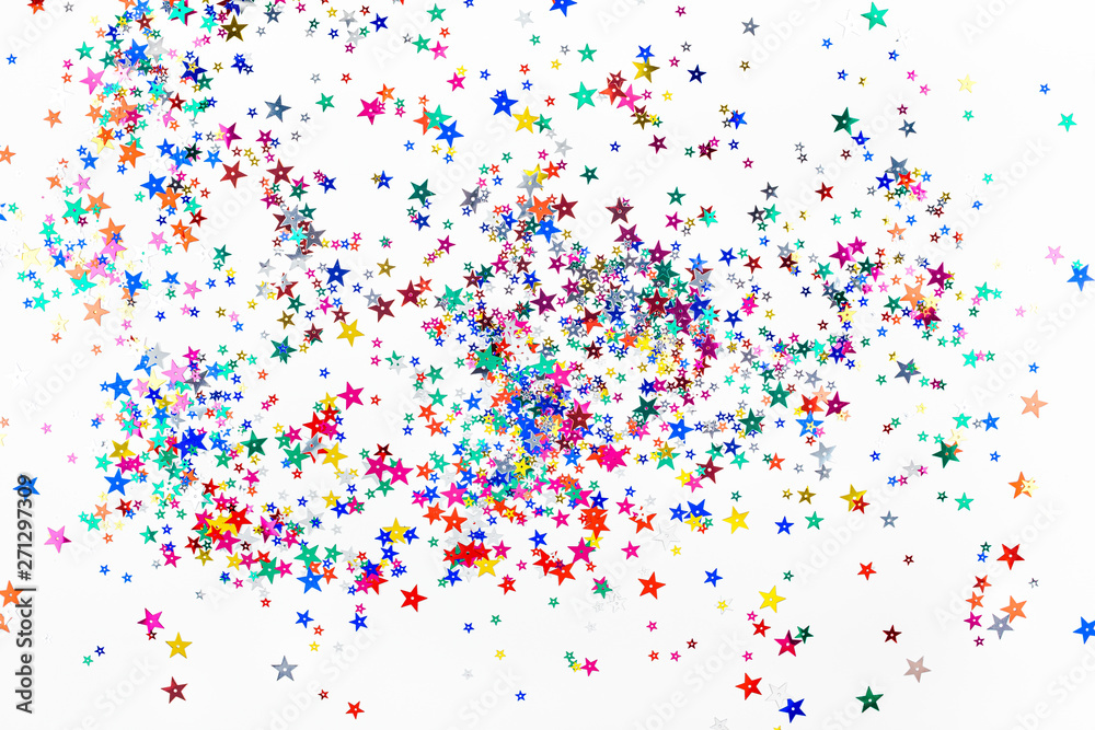 Festive color star confetti texture background