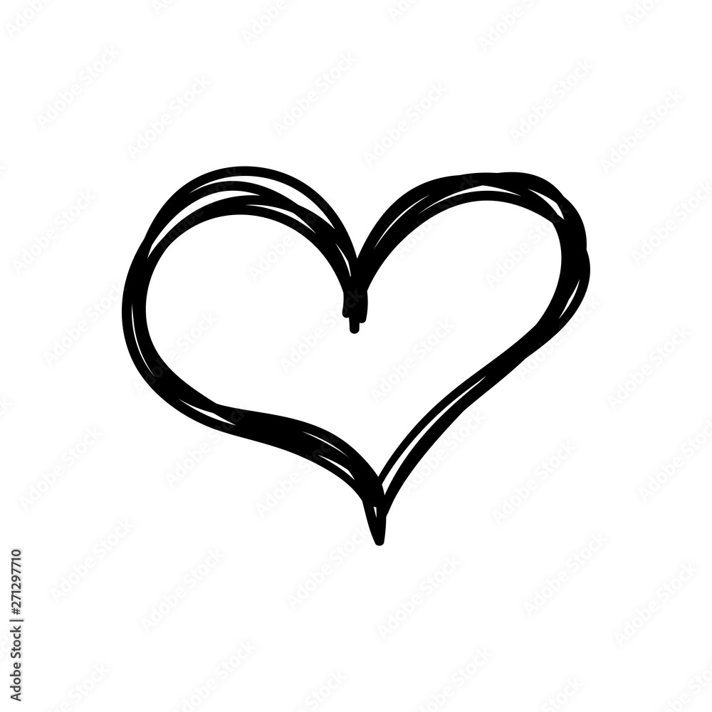 Hand drawn heart icon, love symbol. Sketched doodle illustration. Hand drawn heart icon, love symbol. Sketched doodle illustration.