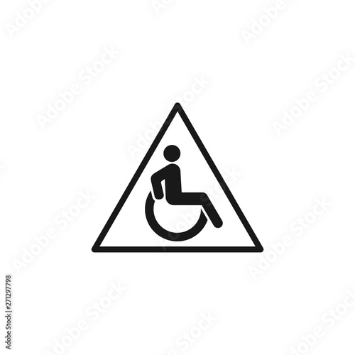Disabled Handicap icon vector on white background. wheel chair symbol logo design illustration