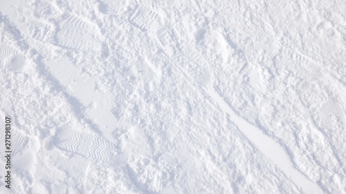 Footprint trace on snow surface