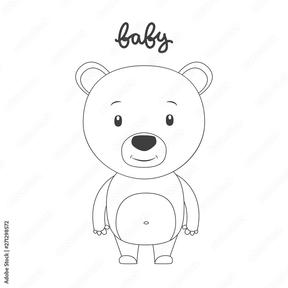 Vector illustration of cartoon bear. Vector illustration of cartoon bear.