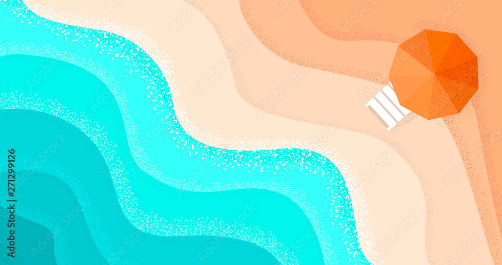 Summer Beach background with blue sea wave