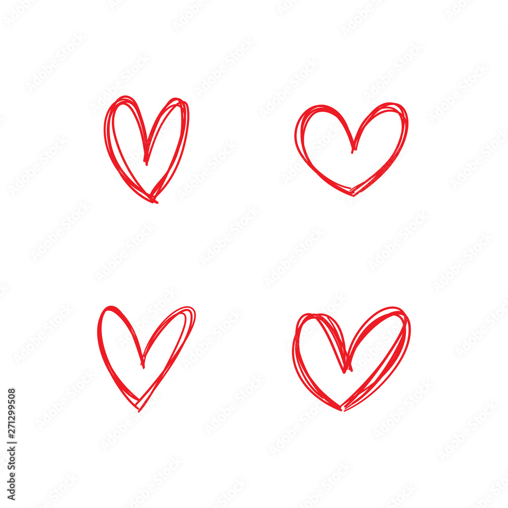 Hand drawn heart icons set, love symbol. Sketched doodles hearts collection. Hand drawn heart icons set, love symbol. Sketched doodles hearts collection.