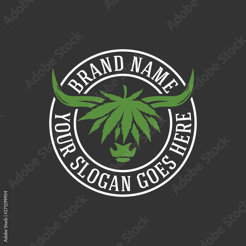 modern highlanders bull logo. Vector illustration.