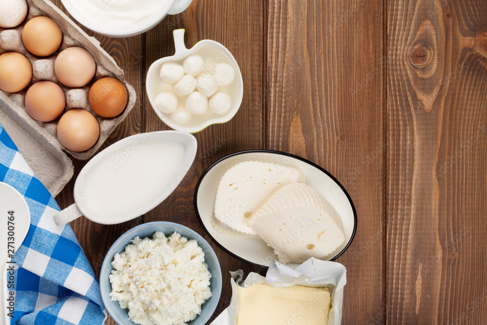 Dairy products. Sour cream, milk, cheese, egg, yogurt and butter Dairy products. Sour cream, milk, cheese, egg, yogurt and butter