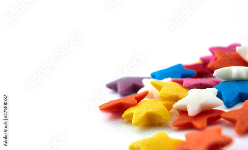 Colorful bright background, multi-colored stars. Sweet nice background candy.