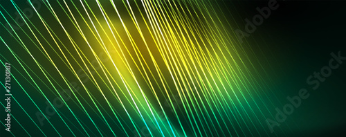 Vector neon light lines concept, abstract background