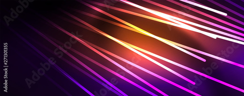 Color light with lines, outer space background, bright rays