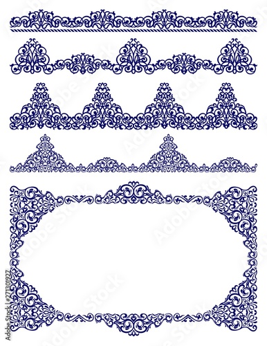 Oriental ornaments. border and frame